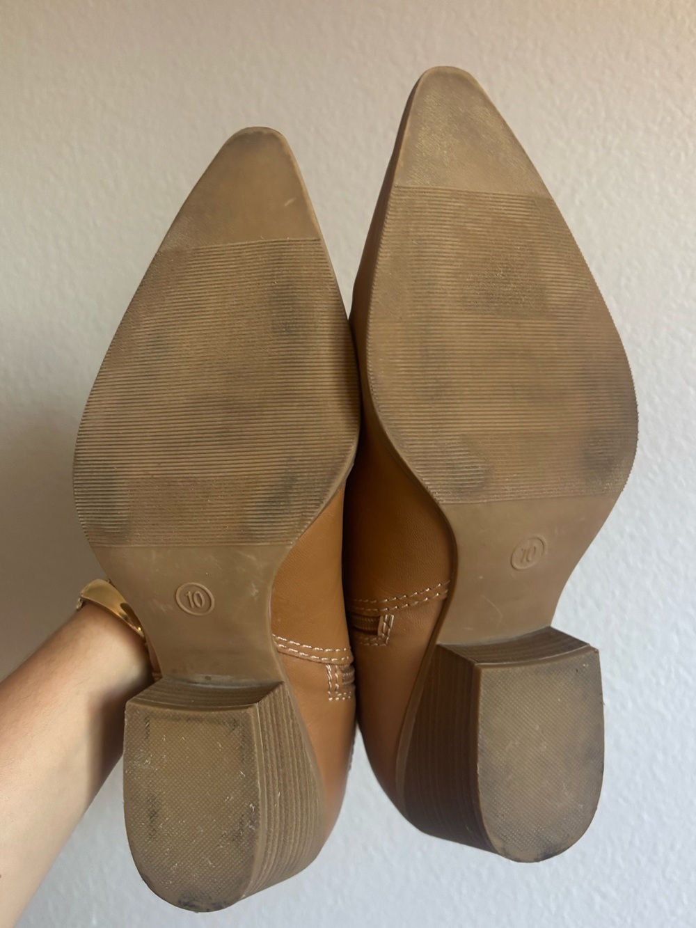 Universal Thread Kay Cowgirl Boots Tan Size 10 Western Ankle Boot Block Heel - Picture 4 of 10